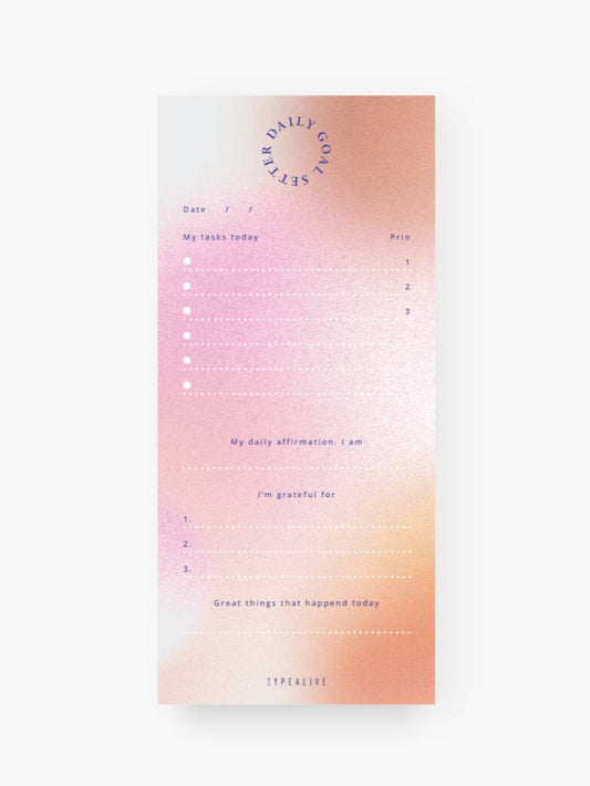 Anteckningsblock att göra och dagliga mål