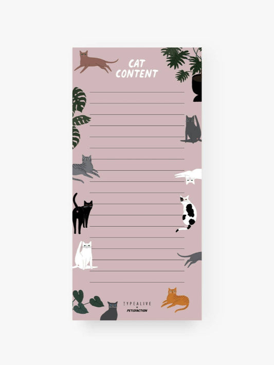 Smalt anteckningsblock med kattmotiv