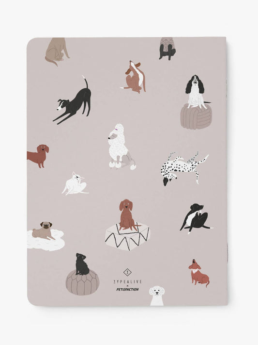 Baksidan på anteckningsbok hundmotiv