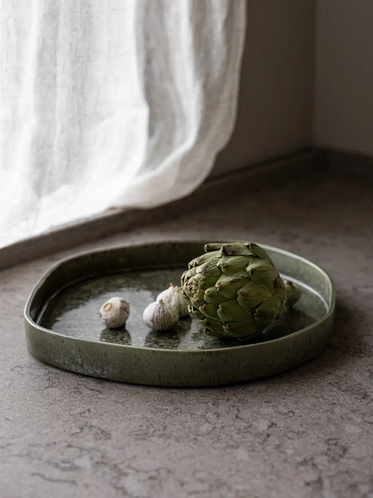 Ekliden serveringsfat grön