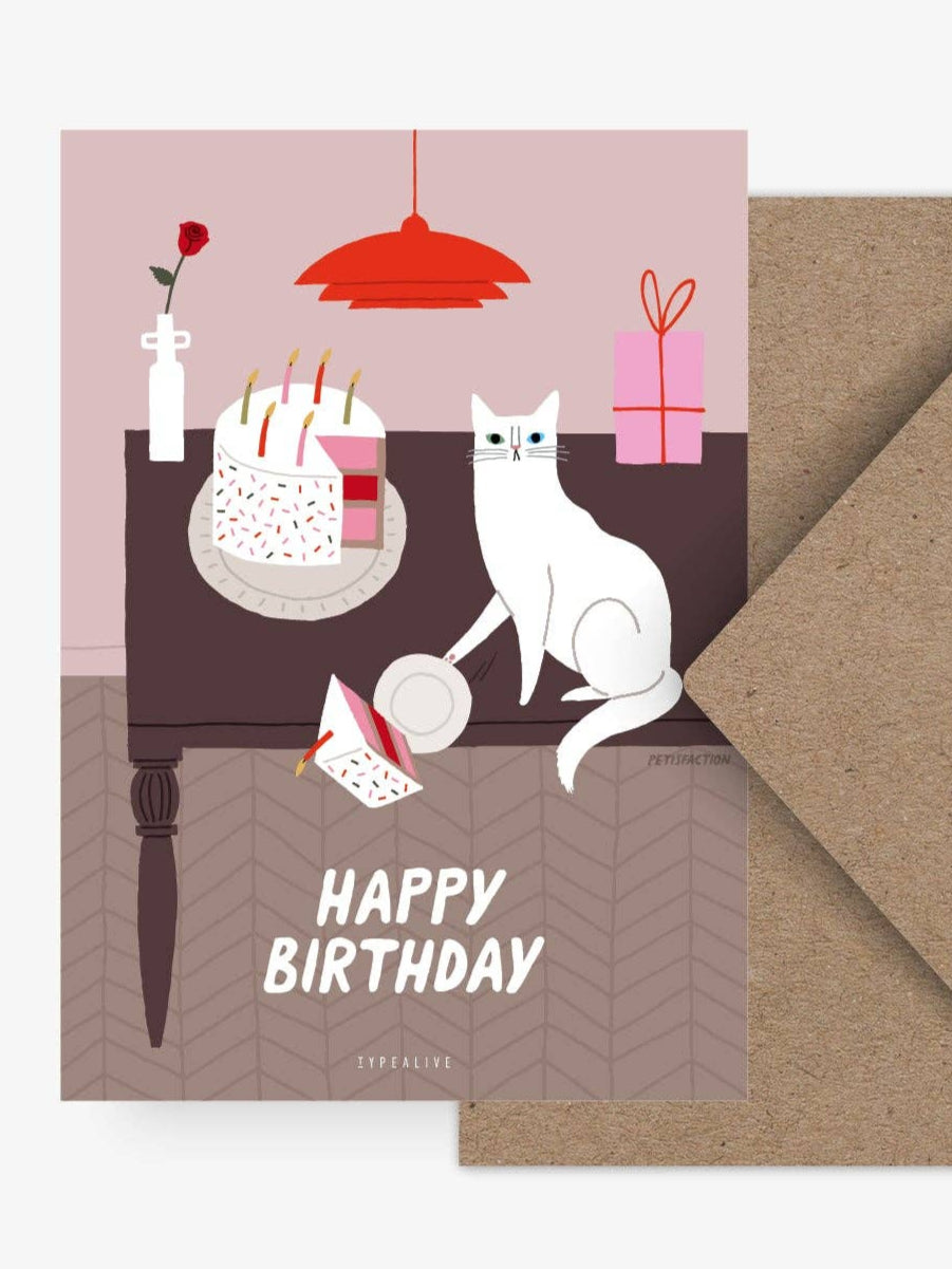 Födelsedagskort kaxig katt från typealive