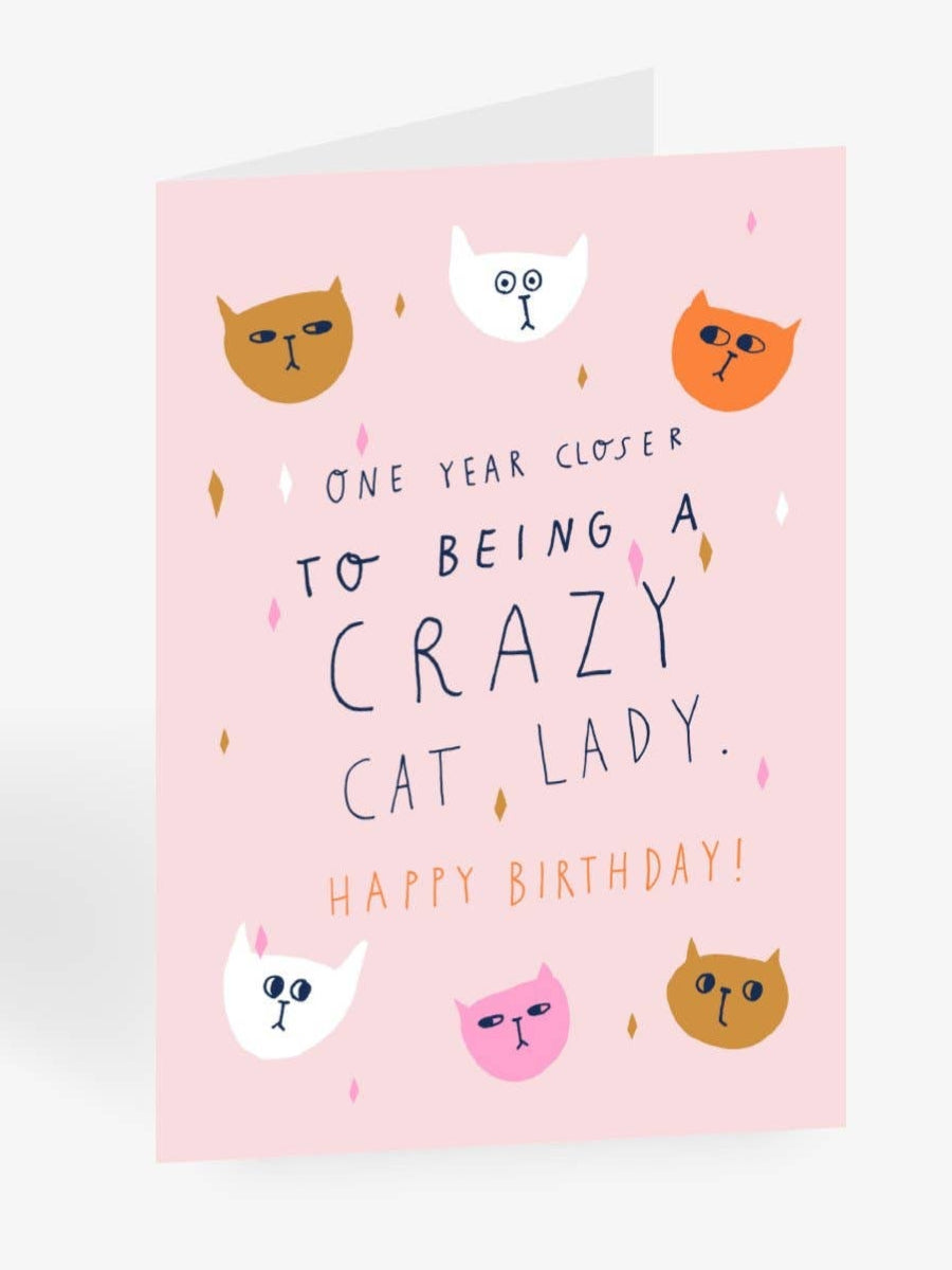 Födelsekort för crazy cat lady från typealive