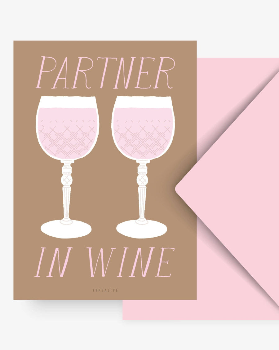 Hälsningskort partner in wine från typealive