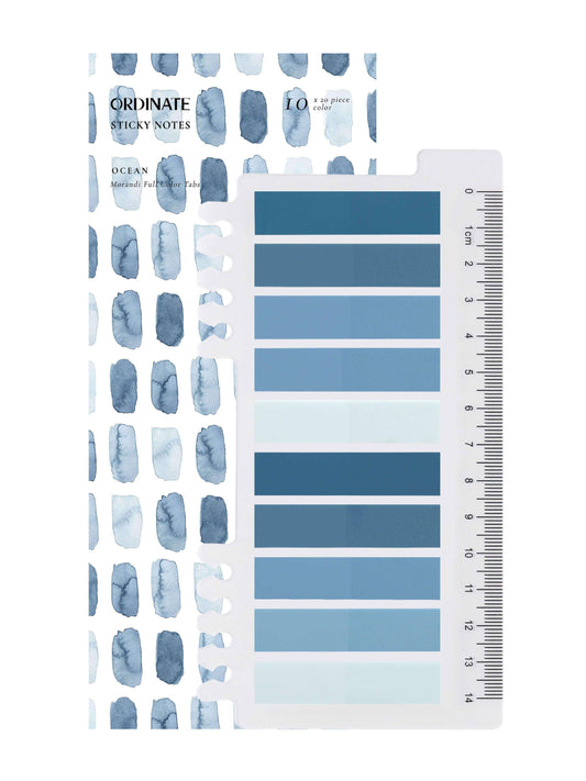 Ordinate flikar i färgen ocean