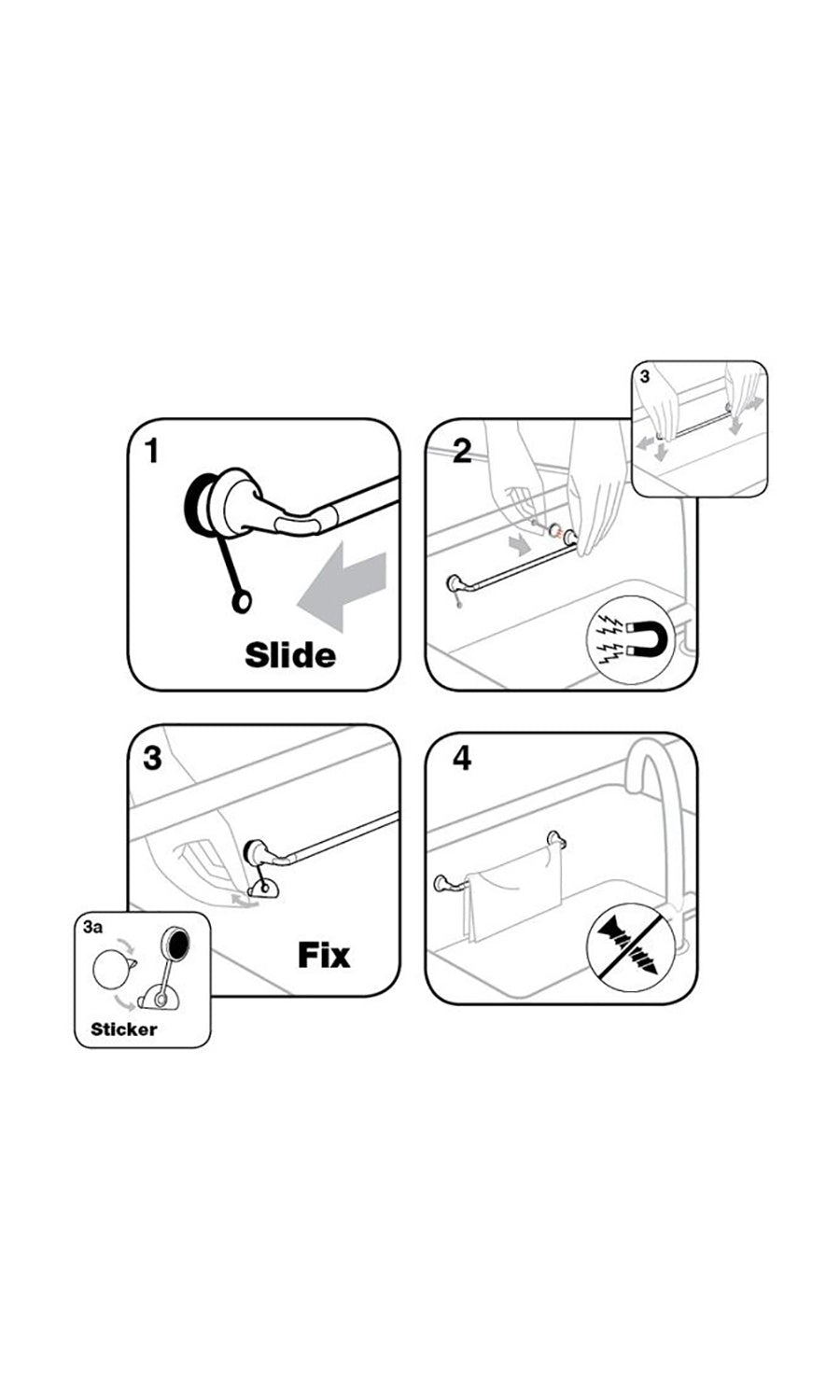 Instruktioner för svart magnetisk disktrasehållare