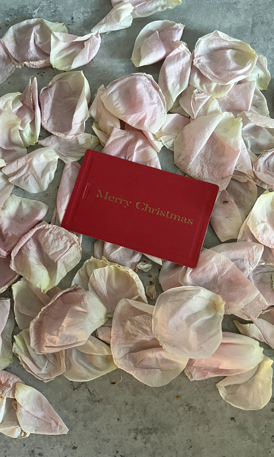 Röd juletikett i 3-pack merry christmas