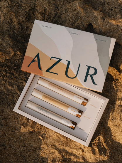 Azur presentset på stranden